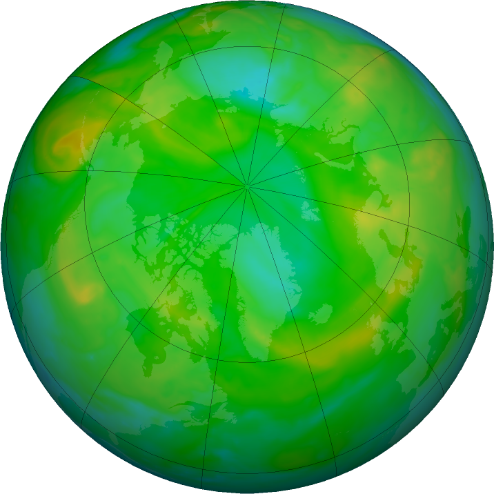 Arctic ozone map for 02 July 2023